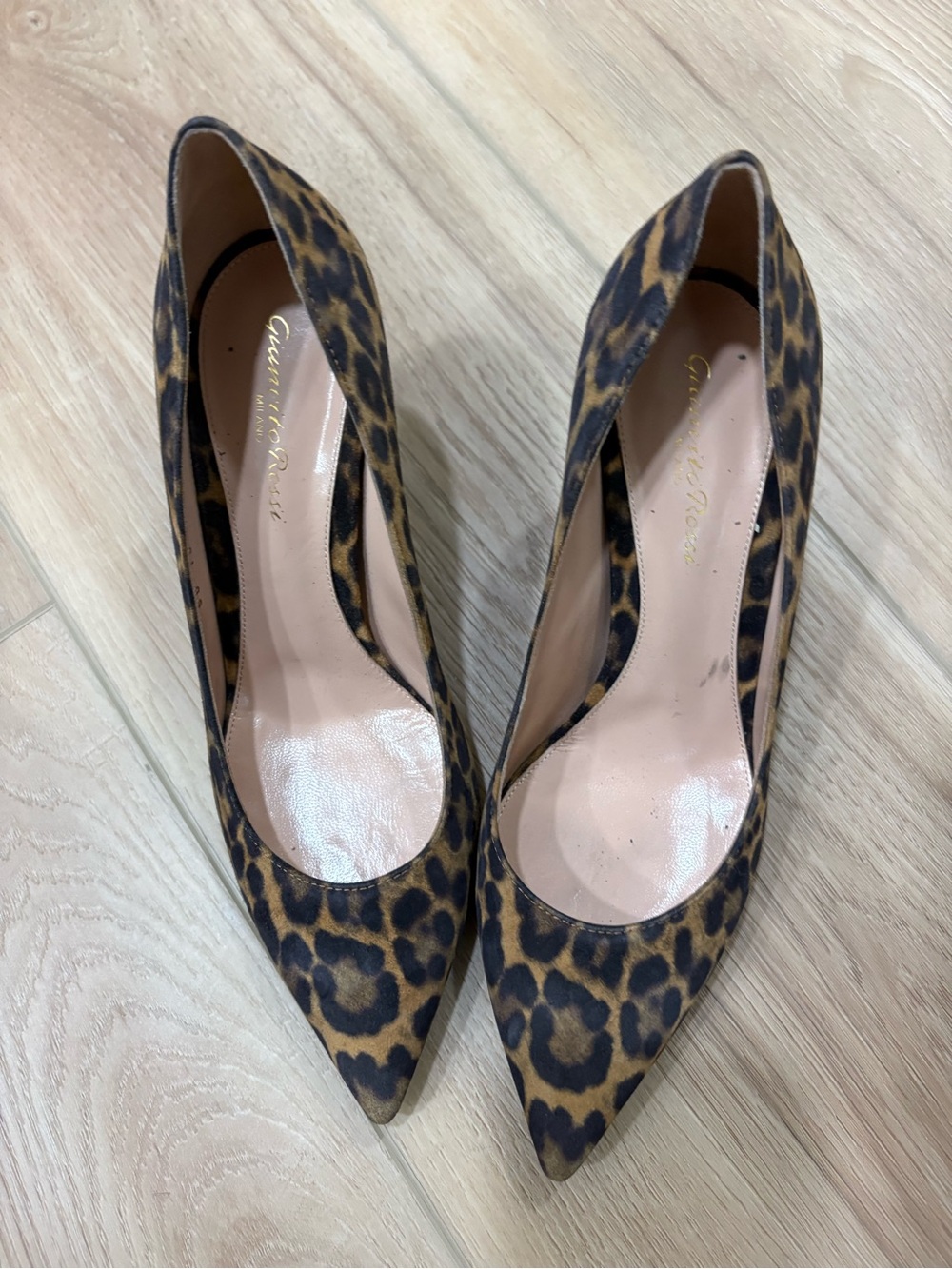gianvito rossi Leopard Print Pointed Toe Pumps - Women
